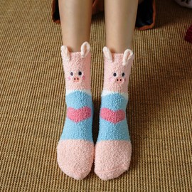 Benefeet Sox - Calcetines peludos para mujer, lindos calcetines de pantuflas para niñas, divertidos y esponjosos de invierno, calcetines cálidos suaves y acogedores de felpa para dormir en interiores,