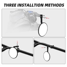 GAMAZING Motorcycle Mirrors for Handlebars - 7/8" Universal Foldable Rear View Bar End Side Mirrors with M8 M10 Bolts with Mount for Adventure Motorcycle/Dirt Bike/E-bike/Scooters/ATV/UTV Accessories