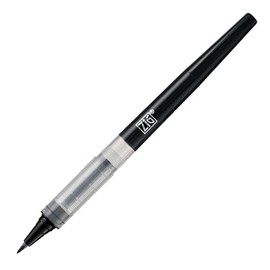 Kuretake Zig Letter pen COCOIRO, Refillable Marking pen, with Flexible ExtraFine brush tip, Black ink, Made in Japan (Refill, Black)