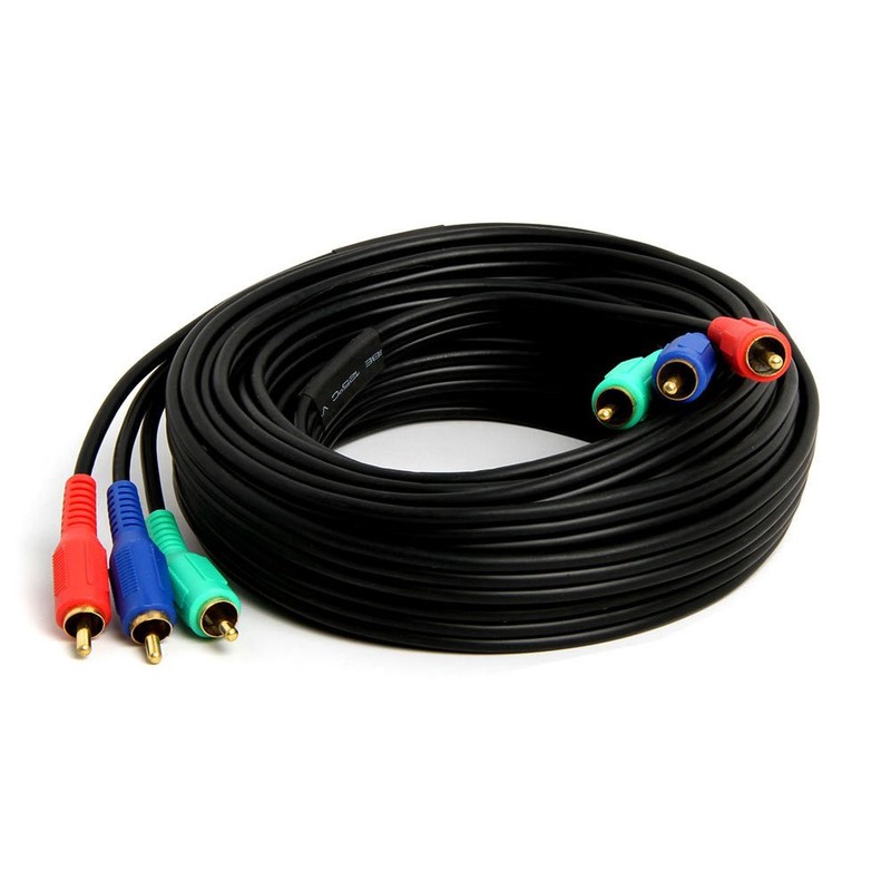 Video/Audio 3 RCA Bundled Cables for Component Video, 25 Feet