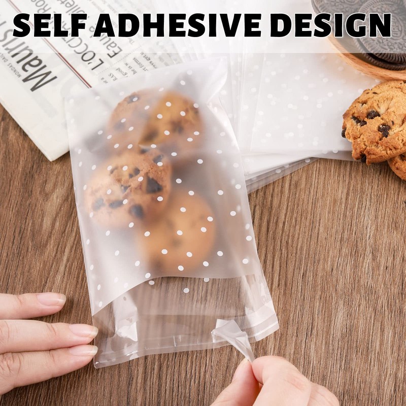 NPLUX 200PACK Self Sealing Cellophane Treat Bags Clear Cookie Bags