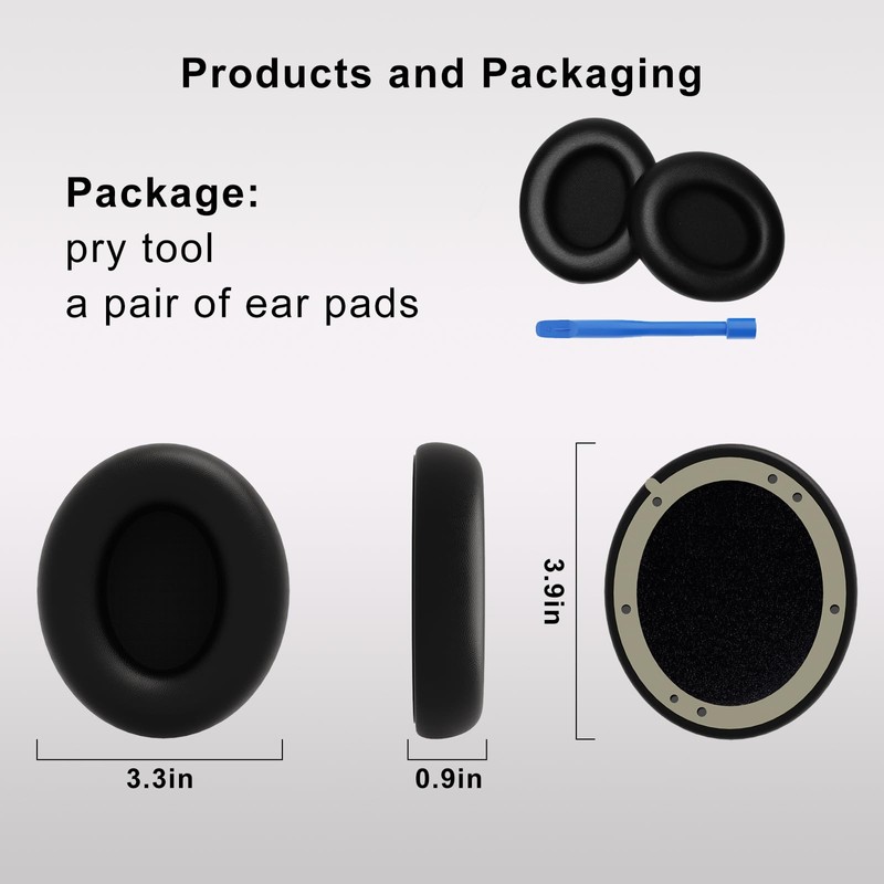 DR·AMIU Replacement Ear Pads for Beats Studio Pro, Black