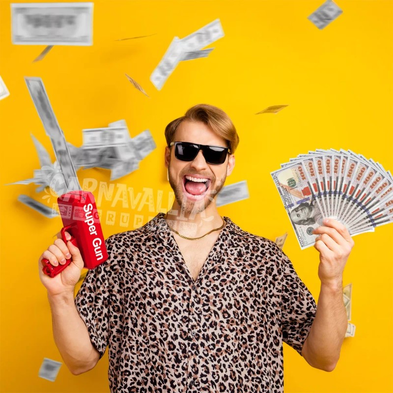 Carnavallia Pistola Lanza Billetes Cash Money Super Gun