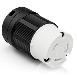 NEMA L6-30R Locking Connector, Generator Twist Lock Adapter Female Plug, 30 Amp, 250 Volt, 2 Pole, 3 Wire Grounding, Heavy Duty Industrial Grade, Electrical Replacement Connector, ETL Listed