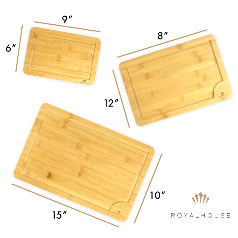 3 Pack Cutting Board Large 15x10x0.5, Medium 12x8x0.5 Small 9x6x0.5