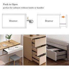 2 Pairs Push to Open Drawer Slides 18 inch Full Extension Heavy Duty Drawer Slides Ball Bearing Metal Drawer Runners Rails Track