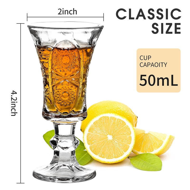 Round 1.3-Oz Shot Glasses, Lead-Free Glass, Clear Heavy Base Shot