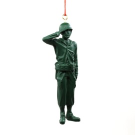 Bella Haus Christmas Shoppe Classic Green Army Man Christmas Tree Ornament | Nostalgic Military Holiday Décor | 3.75” Resin Figurine Ornament | Funny Gift for Secret Santa or White Elephant Exchange
