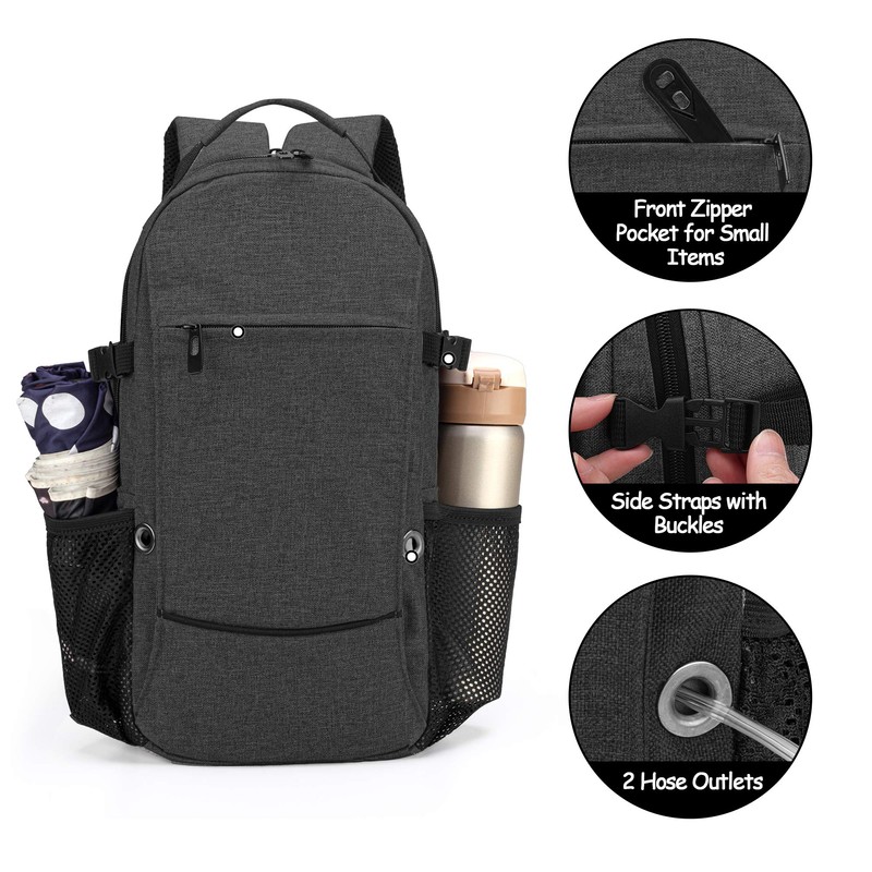 CURMIO Travel Backpack for Oxygen Tank, Black, 1 Count (Pack
