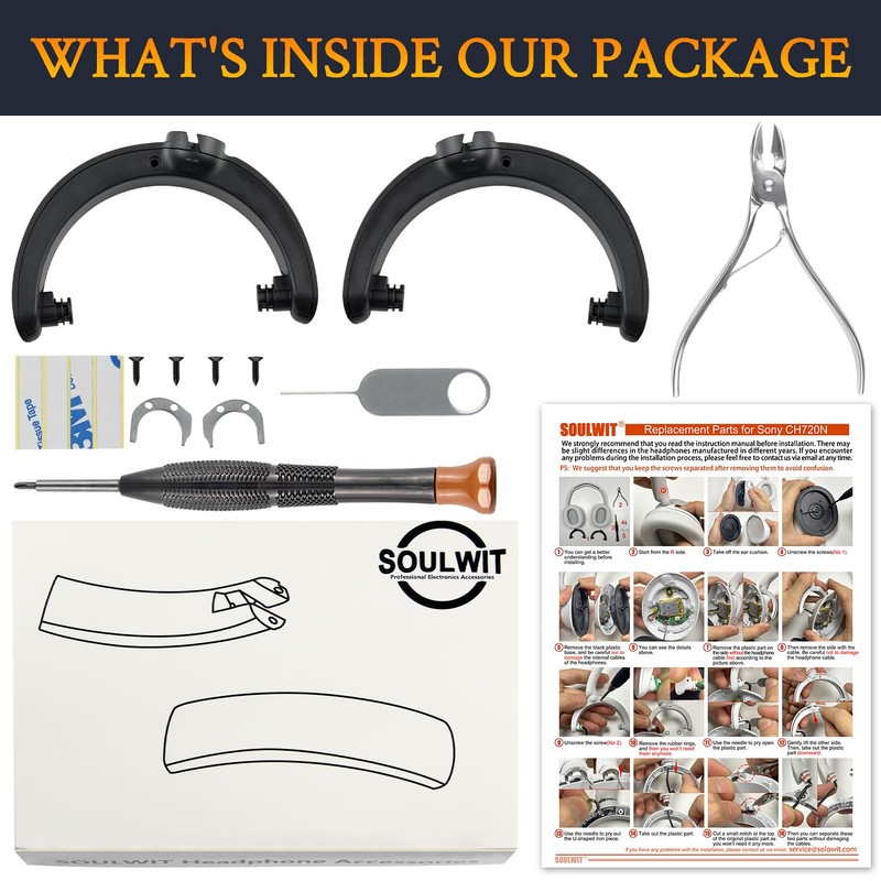 SOULWIT Headband Hanger Bracket Swivel Hinge Rotation Joint Pivot Replacement