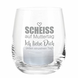 4you Design Lantern Scheiss auf Muttertag, Tea Light Holder for Mother's Day, Beautiful Gift Idea Also as a Vase or Decoration, Gift for the Best Mum in the World