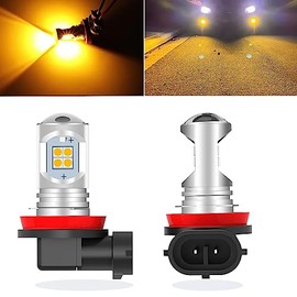Focos LED antiniebla H11 H8 H16 o DRL, actualizados, focos LED súper brillantes de alta potencia 3030, 3000K, color amarillo ámbar, para vehículos de 