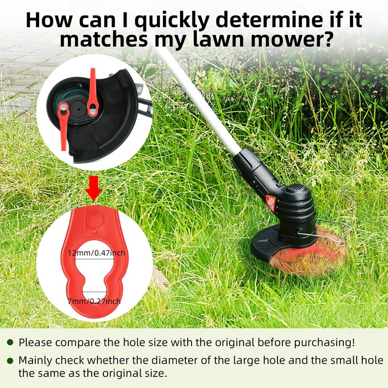 Powmag 100 Pieces Grass Trimmer Blade Plastic Replacement Blades, Grass