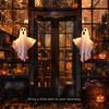 2-Pack Light-Up Hanging Ghost Decorations for Halloween – Warm LED