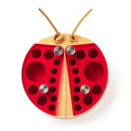 iwoohome Tooth Box Milk Teeth Boys Original Transparent Window Design Milk Tooth Box for Girls and Boys Gift Ideas for Christening and Birthday with screw cap Ladybug