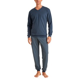 CALIDA Relax Imprint Men's Cuffed Pyjamas, Saragossa Blue, 56