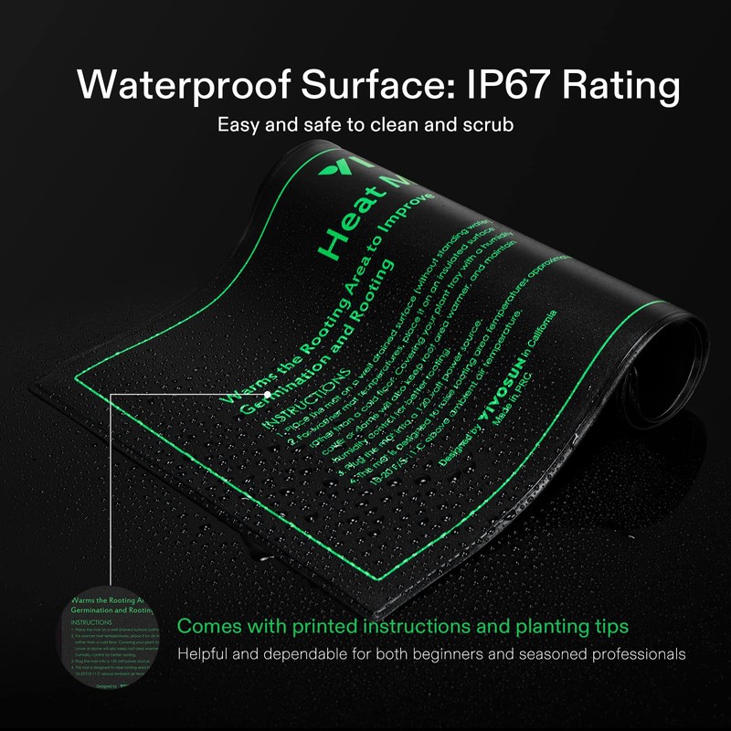 VIVOSUN 4-Pack 10" x 20.75" Durable Waterproof Seedling Heat Mat,