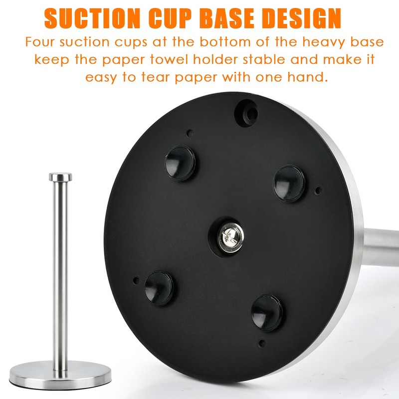 OctBird Stainless Steel Vertical Paper Towel Holder with Suction Cup,Kitchen