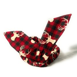 Fall Flannel Buck Deer Wired Headband Dolly Bow Bandanna Print Print Wired Dolly bow Rockabilly Wire Scarf Headband Rabbit Ears