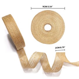 2 Rolls Burlap Craft Ribbon and 1 Bundle Natural Jute Twine, 20m Natural Rustic Jute Ribbon (2cm) and 5M Jute Rope (3mm) for Craft Projects, Gift Wrapping, DIY, Gardening