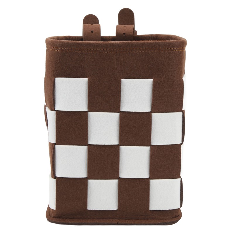 Felt Bicycle Basket Felt Cloth Foldable Detachable Brown and White