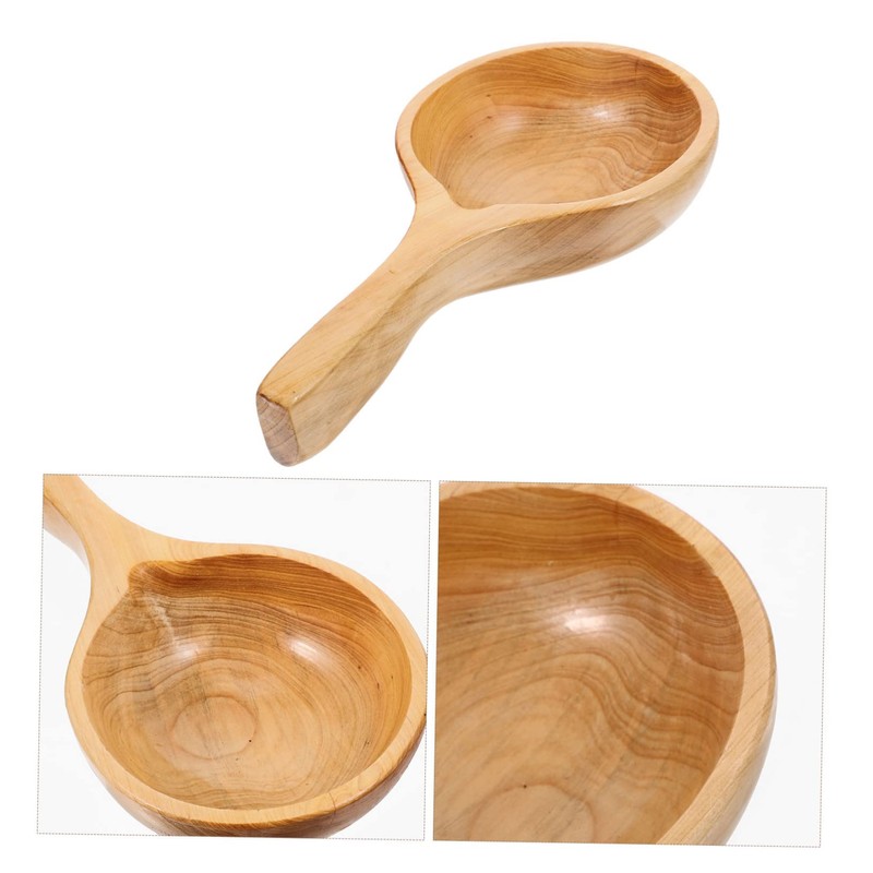 iplusmile Wood Water Scoop Ergonomic Kitchen Ladle Convenient for Home