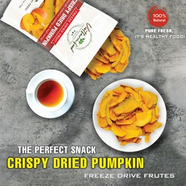 Crispy Dried Pumpkin 2.47 oz (70g) VIETFARMFOOD: Freeze-Dried, no Sugar Added, Naturally Sweet. Nutritious, Pure, and Crunchy. Great for Snacking, toppings, Desserts or Healthy Gifting