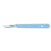 Swann-Morton - Sterile disposable scalpels, handle with a graduated scale made of plastic and stainless steel blade No. 10, box of 10 individually wrapped scalpels.