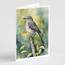 Caroline's Treasures Florida Northern Mockingbird Greeting Cards Pack of 8 Blank Cards with Envelopes Whimsical A7 Size 5x7 Blank Note Cards