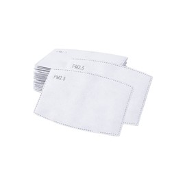 100 PM 2.5 Face Mask Filters with Activated Charcoal - PM2.5 Facemask Filters with Activated Carbon - 5 Layers - for Use with Washable Face Masks