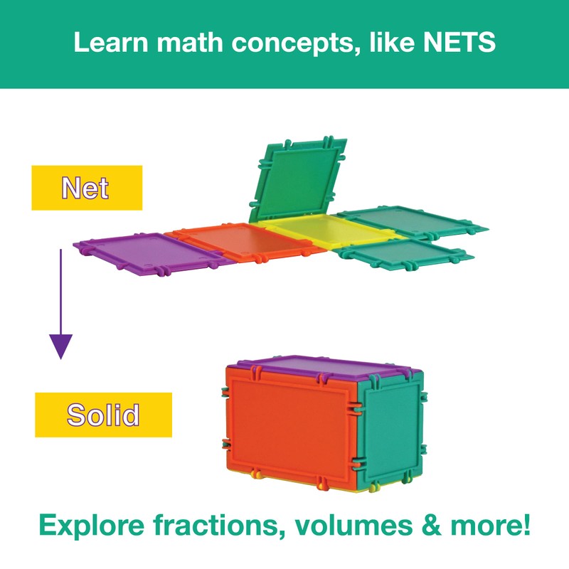 Geometiles 3D Building Set for Learning Math, Includes Many Online