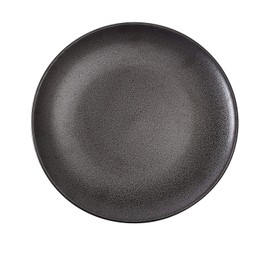 Yanco DB-109 Diamond Black Collection 9" Coupe Shape Round Plate, Matte Glaze (Pack of 24)