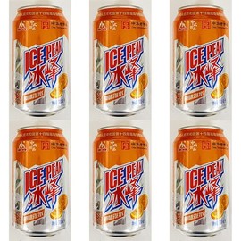 Orange Flavor Soda Water,Chinese Import Beverage, 330ml, 6 Cans
