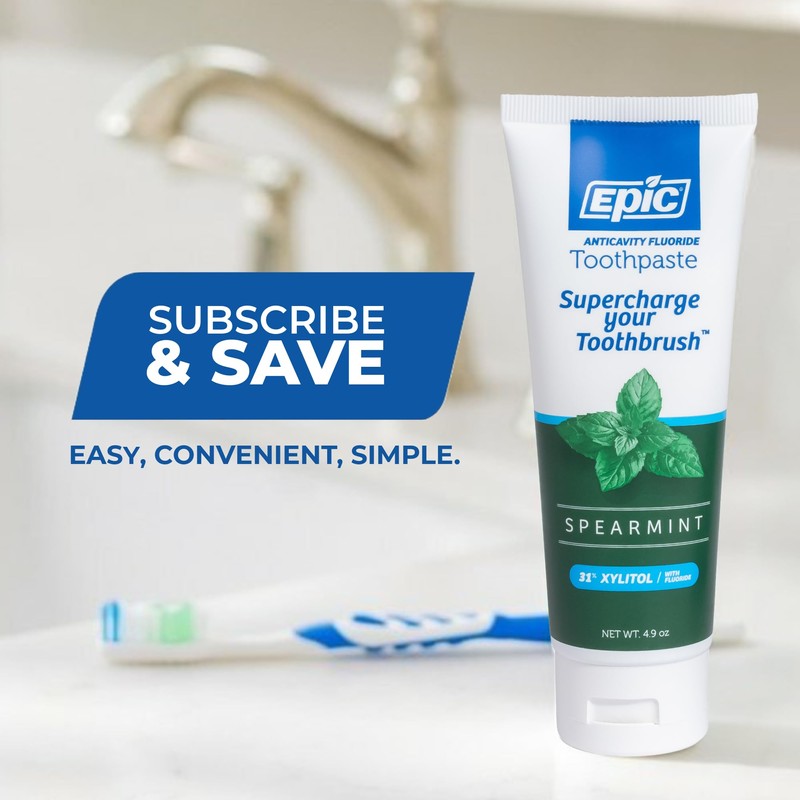 Epic Dental Xylitol Fluoride Toothpaste for Adults – Enamel-Strengthening, SLS-Free
