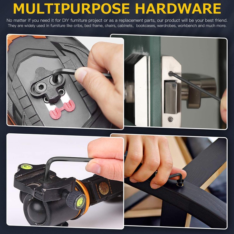 Mardatt 12Sets M6x40mm Black Hex Socket Cap Bolts and Barrel