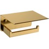 Toilet Paper Holder with Shelf Brushed Gold, APLusee SUS 304