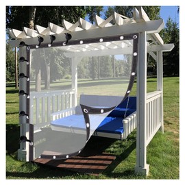 WBBML Pergola Waterproof Side Panels with Eyelets Transparent Outdoor Weatherproof Curtains Plastic Tarpaulin, for Gazebo, Gardens, Customizable (Color : Clear, Size : 2x2m)