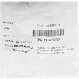 Subaru Set of 5 Engine Cover -Fender - Bumper Clip - Trim Panel - Push Type Retainers - Forester Crosstrek Sti Outback WRX Legacy Tribeca BRZ Genuine OEM