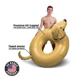 GoFloats Buddy the Dog Party Tube Inflatable Raft, Float in Style (for Adults and Kids)
