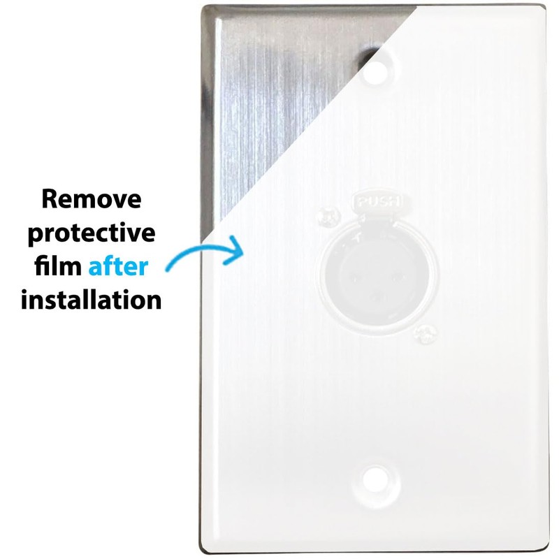 DIYTECH XLR Wall Plate, 3-Pin, Stainless Steel (Single Port XLR