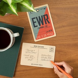 New Jersey, Baggage Tag (4x6 Birch Wood Postcards, 2-Pack Stationary, Rustic Home Wall Decor)