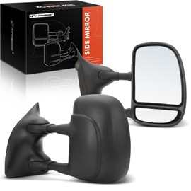 A-Premium Towing Mirrors - Compatible with Ford F-250 Super Duty 1999-2007, F-350 Super Duty 1999-2007, F-450 Super Duty, F-550 Super Duty, Excursion - Manual Folding Telescoping Black - Pair Set