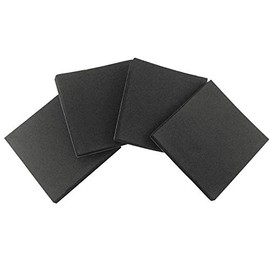 Foam Sheets Self Adhesive Closed Cell Foam Neoprene Rubber Sheets Insulation Anti Vibration Foam Rubber Pads with Adhesive, Black (4" x 4" x 3/4", 4Pcs)