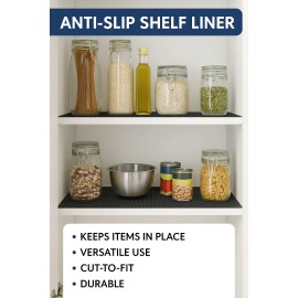 Dependable Industries Non-Slip Shelf & Drawer Liner 12x36 Black – Non-Adhesive, Washable, Trim to Fit