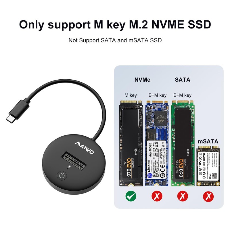 MAIWO M.2 NVMe Dock - M Key NVMe SSD Docking