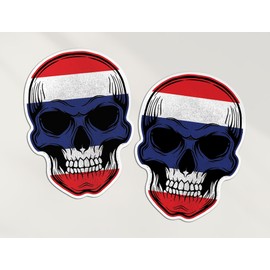 2 x 10cm Thailand Skull Stickers - Thai Asia Flag Travel Holiday Pirate Funny Kids Girls Boys Men Women Scrapbook Sticker #82083