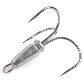 Snagging Hooks Weighted Treble Hooks, 5pcs Weighted Fishing Hooks Large Snagging Treble Hooks Bunker Snag Hooks for Baitfish Trout Salmon 8/0 10/0 12/0 14/0 (10/0-5pcs)