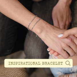 Loved Creations Morse Code Bracelets, Stay Positive Inspirational Morris Code Bracelet for Women, 925 Sterling Silver Blessed Jewelry Gifts for Women Men