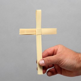 Single Palm Cross Handmade from Dried Palm Leaves For Palm Sunday