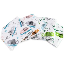 FENSILO Chameleon Molleton Cloths, 80 x 80 cm, Pack of 4 Flannel Nappies Made of 100% Cotton, Molleton Nappy, Burp Cloths, Baby Burp Cloth, Flannel Molleton Cloth, Unisex Burp Cloths for Boys or Girls